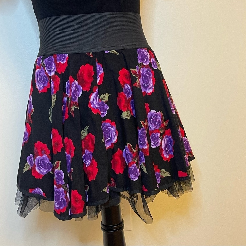 Floral Tulle Skirt - Rose Print with Tutu Layers. Size XS - Picture 2 of 10